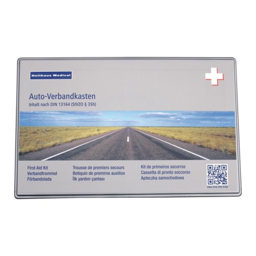 Aktualna apteczka samochodowa pierwszej pomocy plastikowa DIN 13164 Holthaus Medical