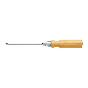 Wkrętak z rękojeścią drewnianą do śrub krzyżakowych Phillips - grot kuty 6-kątny PH2x125mm
