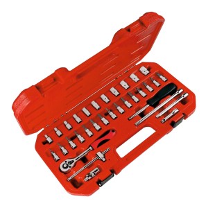 Zestaw kluczy nasadowych 1/4" z grzechotką 20.4172 33 części