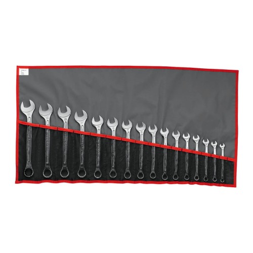 Zestaw 17 kluczy oczkowo-płaskich calowych 1/4"-1"1/4