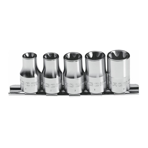 Zestaw 6 kluczy nasadowych 1/4" Torx na szynie E4-E10