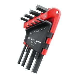 Zestaw kluczy trzpieniowych zagiętych 6-kątnych w etui długie 1,5-10 mm