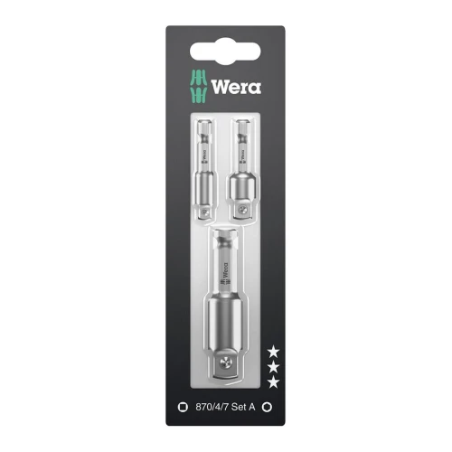 Zestaw adapterow 1/4"-1/2", 3-częściowy Wera