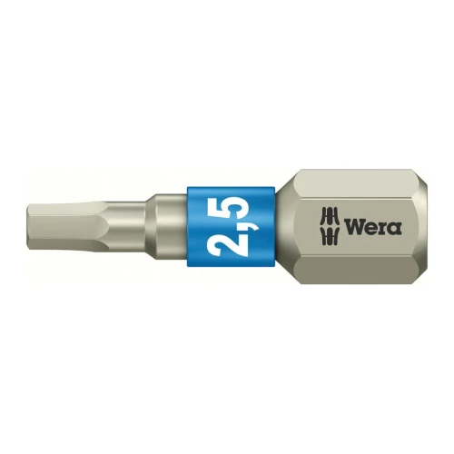 Bit nierdzewny 1/4" 3840/1 TS do wkrętów z gniazdem sześciokątnym, 2,5x25 mm Wera
