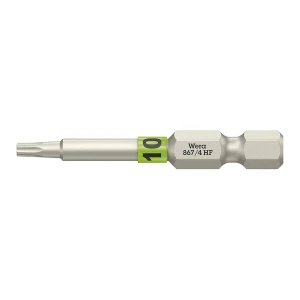 Bit ciągliwo-twardy 1/4" do śrub z gniazdem TORX®, z funkcją przytrzymywania nr 867/4 T10x50 mm Wera