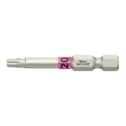 Bit ciągliwo-twardy 1/4" do śrub z gniazdem TORX®, z funkcją przytrzymywania nr 867/4 T20x50 mm Wera