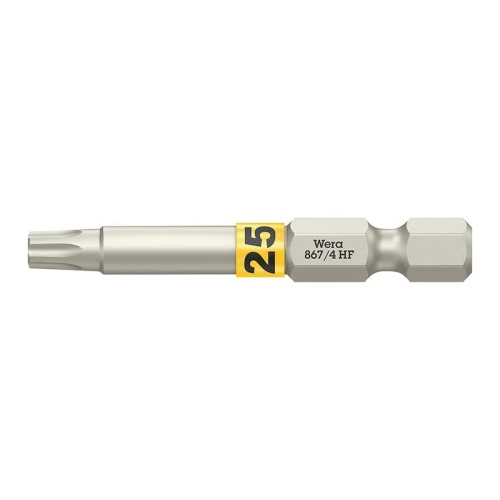 Bit ciągliwo-twardy 1/4" do śrub z gniazdem TORX®, z funkcją przytrzymywania nr 867/4 T25x50 mm Wera