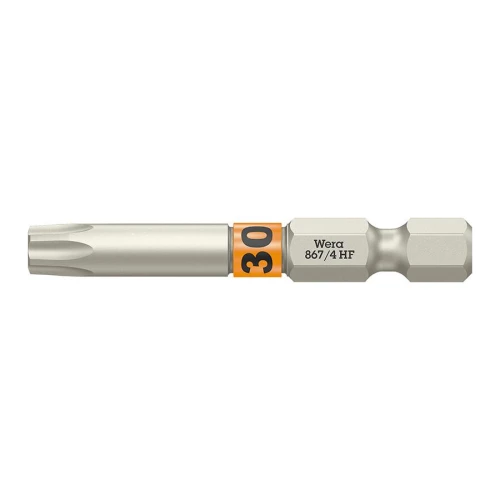 Bit ciągliwo-twardy 1/4" do śrub z gniazdem TORX®, z funkcją przytrzymywania nr 867/4 T30x50 mm Wera