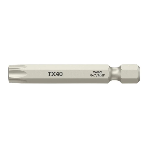 Bit ciągliwo-twardy 1/4" do śrub z gniazdem TORX®, z funkcją przytrzymywania nr 867/4 T40x50 mm Wera