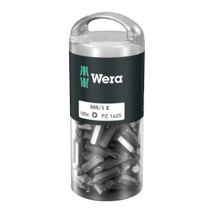 Bit 1/4"do śrub z gniazdem krzyżowym PZ nr 855/1 Z DIY 100, PZ1x25 mm, opakowanie 100 szt. Wera