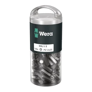 Bit 1/4"do śrub z gniazdem krzyżowym PZ nr 855/1 Z DIY 100, PZ2x25 mm, opakowanie 100 szt. Wera