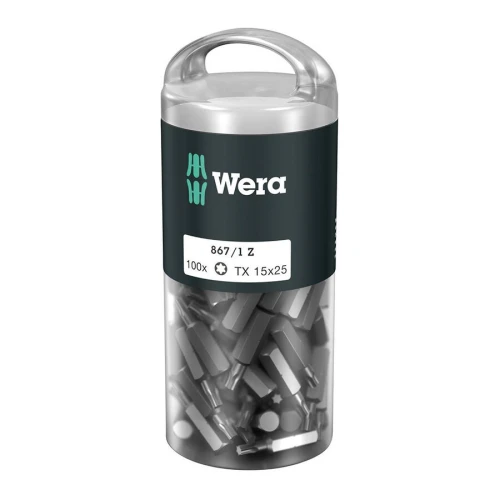 Bit 1/4" do śrub z gniazdem TORX® nr 867/1 Z DIY 100, 15x25 mm, opakowanie 100 szt. Wera