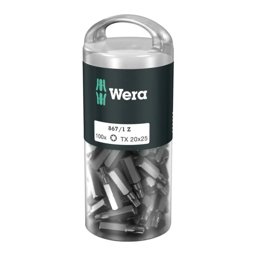 Bit 1/4" do śrub z gniazdem TORX® nr 867/1 Z DIY 100, 20x25 mm, opakowanie 100 szt. Wera