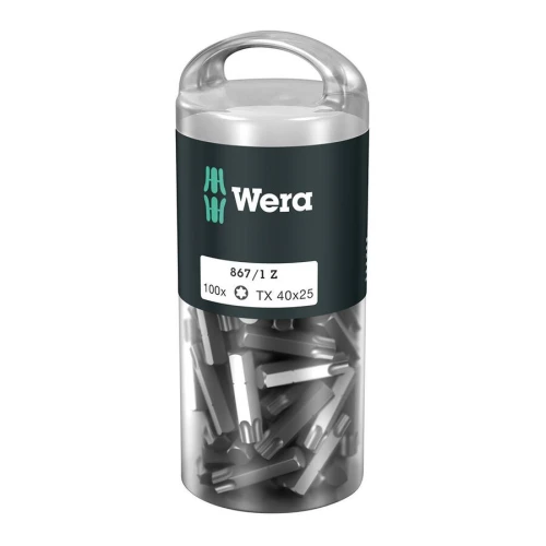 Bit 1/4" do śrub z gniazdem TORX® nr 867/1 Z DIY 100, 40x25 mm, opakowanie 100 szt. Wera