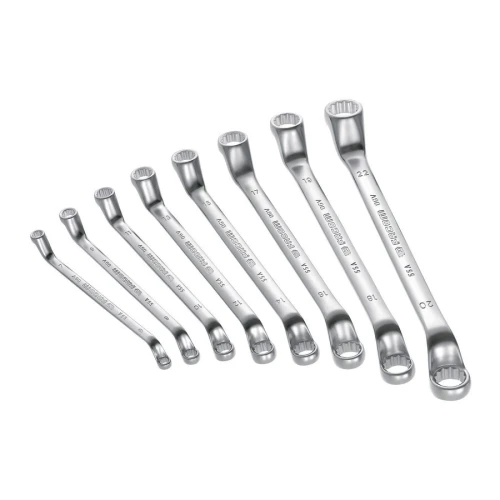 Zestaw 8 kluczy oczkowych odsadzonych 8x9-24x26mm