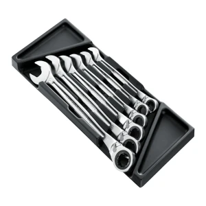 Moduł 6 kluczy oczkowo-płaskich z grzechotką 21-32 mm