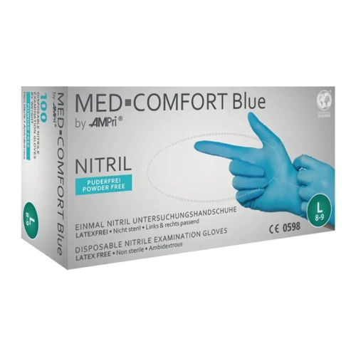 Rękawice jednorazowe Med Comfort Blue rozmiar M niebieski nitryl