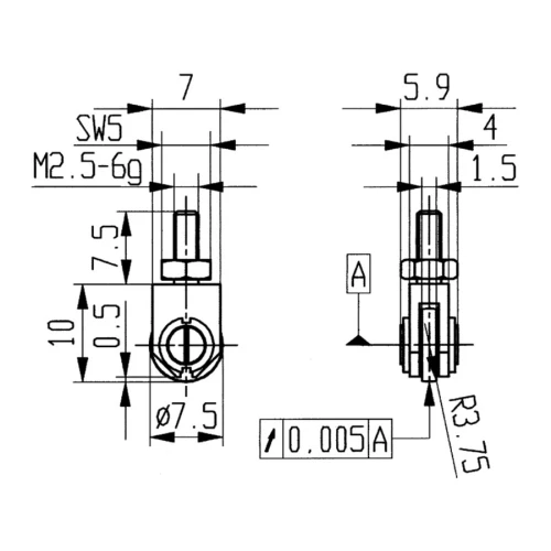 Końcówka pomiarowa Ø 1,5 mm rolka M2,5 wersja stalowa