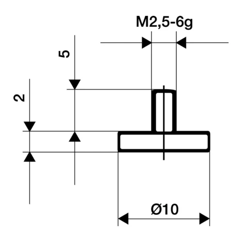 Końcówka pomiarowa śr. 10 mm M2,5 węglik spiekany