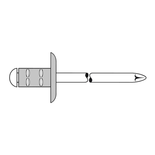Nity zrywalne PolyGrip duży łeb aluminium - stal 4.8x10 mm K16 (25 sztuk)