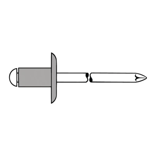Nity zrywalne standard duży łeb aluminium - stal 5x12 mm K14