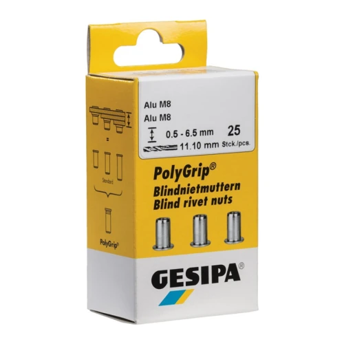 Nitonakrętka wielozakresowa Polygrip M8 stal szlachetna (25 sztuk)