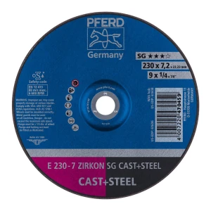 Ściernica tarczowa do zdzierania E 230-7 ZIRKON SG CAST+STEEL