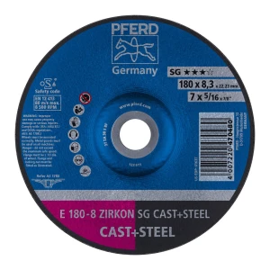 Ściernica tarczowa do zdzierania E 180-8 ZIRKON SG CAST+STEEL