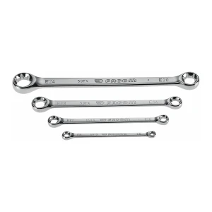 Zestaw 4 kluczy oczkowych prostych Torx E6xE8-E20xE24