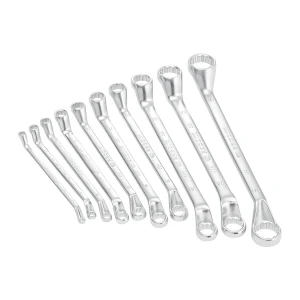 Zestaw 10 kluczy oczkowych odsadzonych metrycznych 6x7-30x32 mm