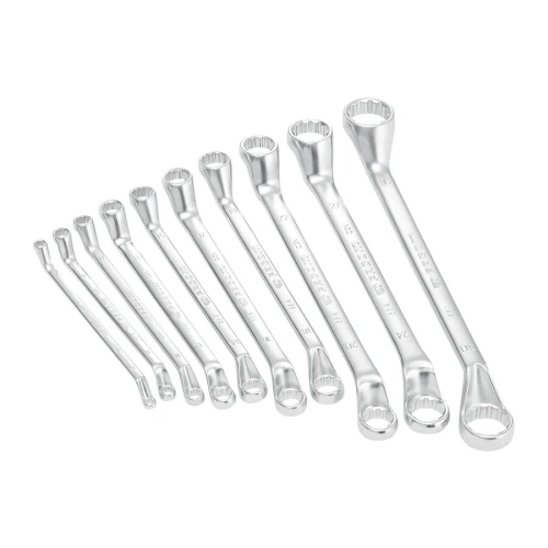 Zestaw 10 kluczy oczkowych odsadzonych metrycznych 6x7-30x32 mm