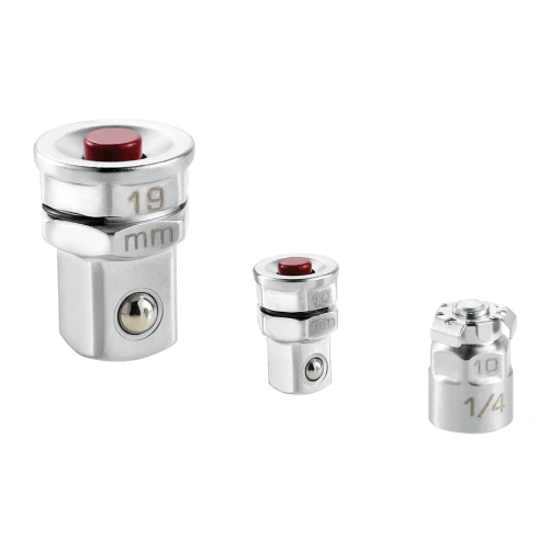 Zestaw 2 łączników do kluczy 10 mm i zabieraka 1/4" i 19 mm i zabieraka 1/2"