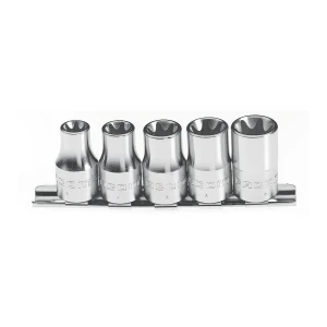 Zestaw 5 kluczy nasadowych 1/2" Torx na szynie E12-E20