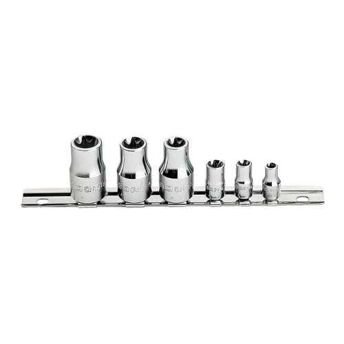 Zestaw 6 kluczy nasadowych 1/2" Torx na szynie E6-E16