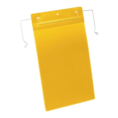 Kieszeń na dokumenty ze wspornikiem z drutu 210x297 mm DIN A4 pionowa żółta