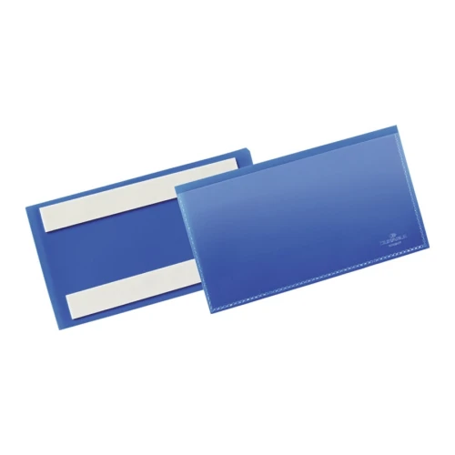 Kieszeń na etykietę 150x67mm niebieska samoprzylepna