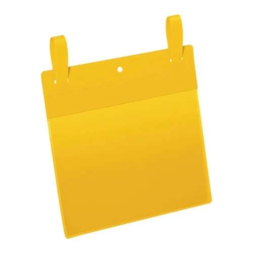 Kieszeń na dokumenty 210x148 mm DIN A5 pozioma z 2 paskami żółta