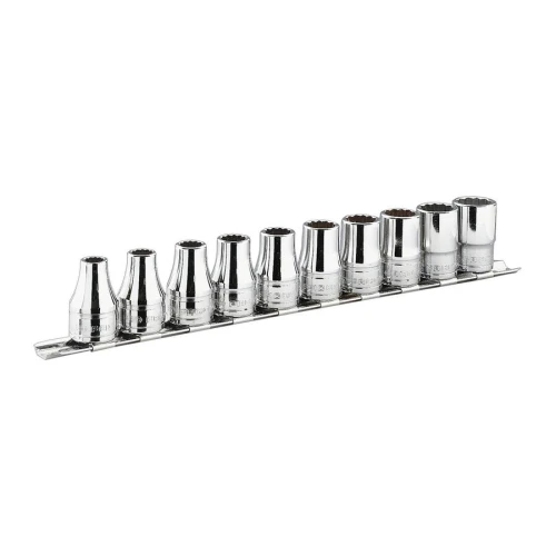 Zestaw 13 kluczy nasadowych 6-kątnych 1/4" na szynie 3,2-14 mm