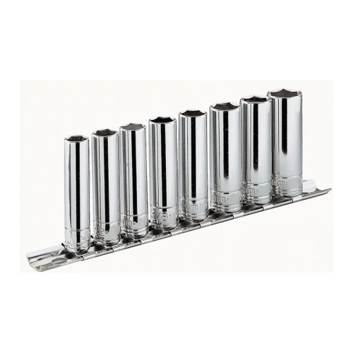 Zestaw 5 kluczy nasadowych 6-kątnych długich 1/4" na szynie 10-14 mm
