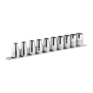 Zestaw 9 kluczy nasadowych 12-kątnych 1/2" na szynie 8-16 mm