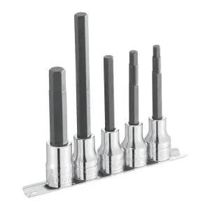 Zestaw 5 kluczy nasadowych trzpieniowych długich 1/2" do śrub 6-kątnych na szynie 6-12 mm