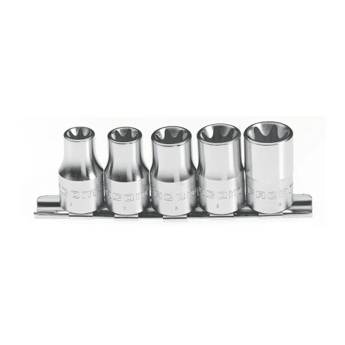 Zestaw 6 kluczy nasadowych 3/8" krótkie Torx na szynie E4-E10