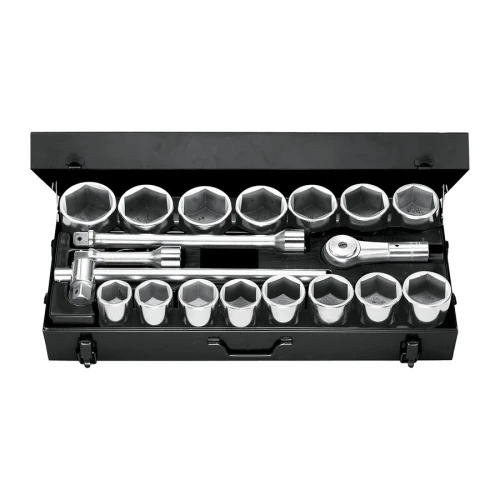 Zestaw 15 kluczy nasadowych 1", 42-82 mm