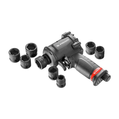 Zestaw 8 nasadek udarowych 1/2" z kluczem udarowym NS.1600FPB, 13 - 24 mm, NSS.J8PB Facom