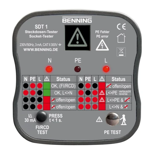 Tester gniazd wtykowych SDT 1 BENNING