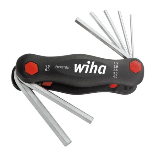 Zestaw kluczy trzpieniowych do śrub 6-kątnych w składanym uchwycie PocketStar 5-6mm Wiha