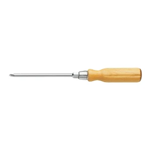 Wkrętak z rękojeścią drewnianą do śrub krzyżakowych Phillips - grot kuty 6-kątny PH1x100mm