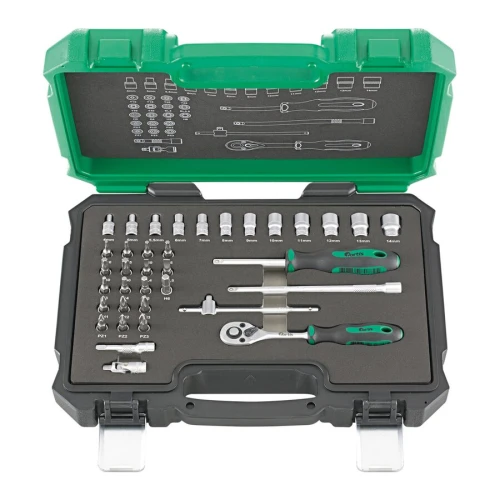 Zestaw końcówek nasadowych 1/4" 36-częściowy Fortis