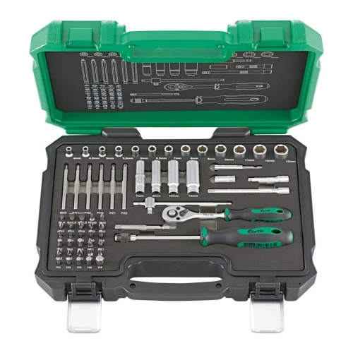 Zestaw bitów i nasadek 1/4" 61 szt. Fortis
