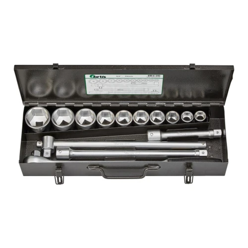 Zestaw nasadek 3/4" stal CrV 14-częściowy Fortis